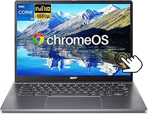 acer 2024 Newest Chromebook Plus 514 Touchscreen Laptop, 14 Inch FHD, Intel 8-Core i3-N305, 8GB LPDDR5 RAM, 512GB SSD, Business Chromebook Laptop, Wi-Fi 6E, 1080P Webcam, SD Card Reader, Chrome OS