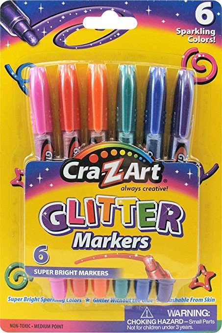 Cra-Z-Art Glitter Markers, 6 Count (10050)