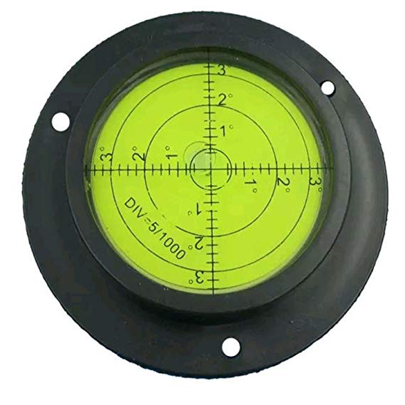 90MM Heavy Duty/High Accuracy Bulls-eye Level Bubble Spirit Level Rv Black/Green With Mounting Holes by GFNT