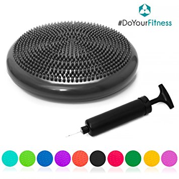 Balance cushion (Ø 33cm) including free pump – spiky, air-filled wobble cushion for balance training – suitable for people of all sizes – skin-friendly, non-slip and durable – space-saving alternative to gym ball – air stability Wobble Board, Wobble Cushion, Posture Trainer, Balance Board / for improving posture, supports muscle, physical therapy, rehabilitation, core stability training - suitable for Men and Women, available in 12 Colors.