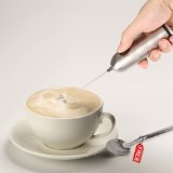 Magicfly Milk Frother with a Luxe Scoop - Dual Speed - All 304 Stainless Steel - Hand Held Coffee Foam Maker