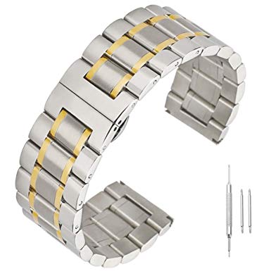 14mm 16mm 17mm 18mm 19mm 21mm 22mm 23mm 24mm Watch Band Stainless Steel Band Solid Replacement Straps