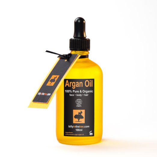 Pure Argan Oil 100ml 100 Pure and EcoCert Certified Organic For Face Body Hair and Nails Cold-Pressed Premium Quality Moroccan Oil