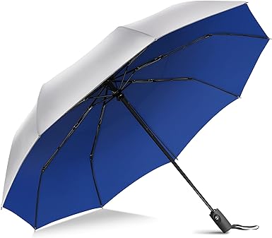ZOMAKE Compact Umbrella,UPF 50  UV Protection Sun Umbrella,Auto Open Close Strong Umbrella,Large Silver Coating Folding Umbrella,Travel Umbrella Compact for Women Men