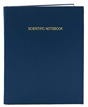BookFactory Blue Scientific Notebook/Scientific Lab Notebook - 96 Pages (.25" Grid Format), 8 7/8" x 11 1/4", Blue Cover, Smyth Sewn Hardbound Laboratory Notebook (LIRPE-096-LGR-A-LBT21)
