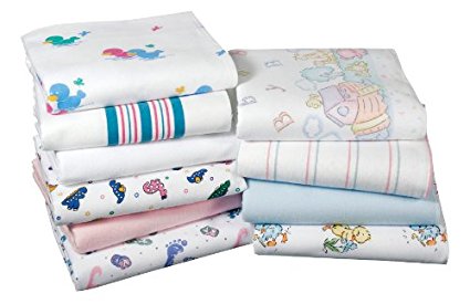 3pk Baby Blankets, Nursery Receiving Blankets (White with Blue Stripe-3pk)