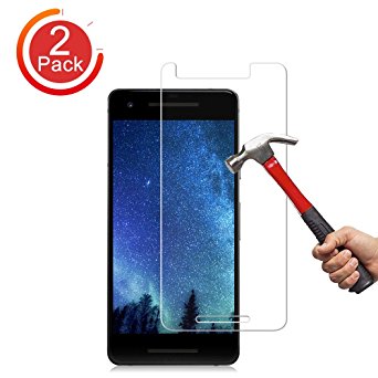 [2-Pack] Google Pixel 2 Screen Protector,Auideas [Tempered Glass] Screen Protector with [9H Hardness] [Crystal Clear][Full Screen Coverage][Easy Bubble-Free Installation]