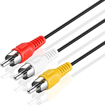 TNP 3 RCA Cable (15 FT) - 3RCA AV RCA Composite Video   2RCA Stereo Audio M/M Male to Male Dual Shielded RCA Connector Plug Jack Wire Cord