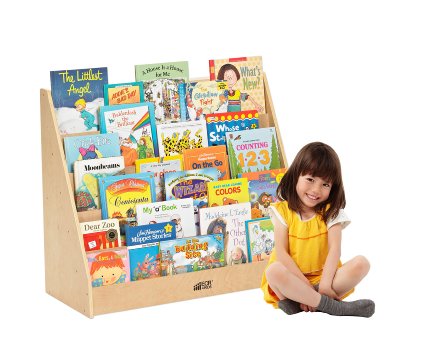 ECR4Kids Birch Plywood Single-Sided Book Display, 15-Inch, Natural