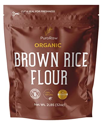 Brown Rice Flour, 2lb, Premium Brown Rice Flour Gluten Free, Rice Flour for Baking, Fine Brown Rice Flour Bulk, Superfine Rice Flour Tortillas,Natural, Non-GMO, Batch Tested, 2 Pound, From Canada.