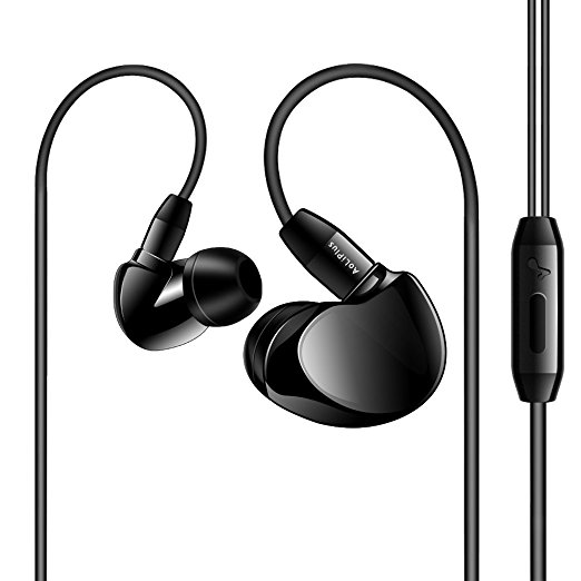 Earphones,AoLiPlus Earhook Premium Bass Stereo Headphones In-Ear with Tangle Free Cable Sport Earbuds Noise Cancelling Headsets with Built-in Mic