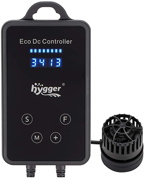 Hygger 1600GPH Quiet Aquarium Powerhead, DC 12V Nano Wave Maker with Magnetic Mount, Submersible Water Inverter Circulation Pump with Digital Led Display Controller，for Fish Tank 3-25 Gallon