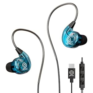 (Refurbished) pTron Boom Play X2 Type C in-Ear Wired Headphones with Mic, IEM Design, 13mm Driver for Entrancing Sound, in-line Controls, Snug-fit Wired Earphones & 1.2m Fish Scale Style Tangle-Free Cable (Blue)