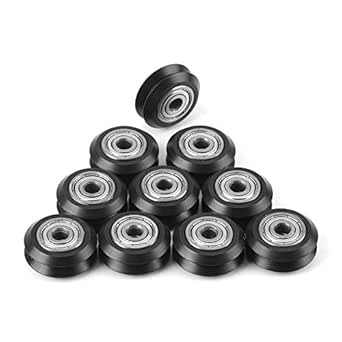 10 Pcs 3 Dimensional Printer Models Pulley POM Plastic Pulley Models V Groove Ball Bearings Pulley Passive Round Wheels Roller Black