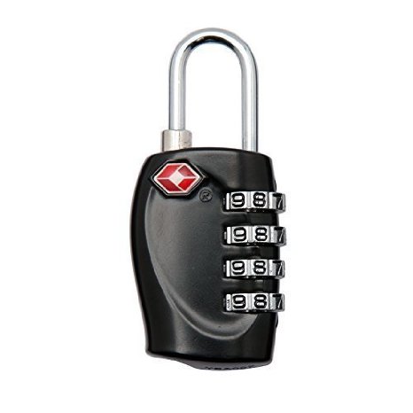 SanHoo TSA Lock - 4 Digit Combination (Safer Than 3-Digit Combination) - Best Luggage Lock For Travel Safety and Security - TSA Approved Suitcase Lock ,Set-Your-Own Combination Luggage Lock- Lifetime Guarantee