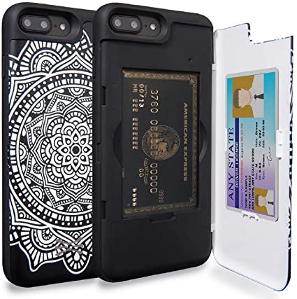 TORU CX PRO Compatible with iPhone 8 Plus/iPhone 7 Plus Case - Protective Dual Layer Wallet with Hidden Card Holder   ID Card Slot Hard Cover & Mirror - Dreamcatcher