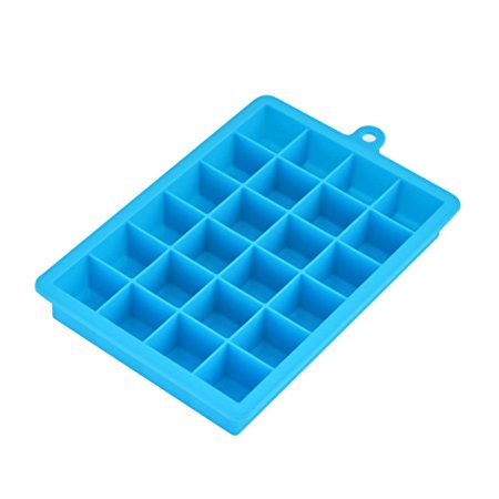 Ice Cube Trays,Guardians 24 Cube Food Grade Silicone Ice Tray Molds Easy Release Ice Jelly Pudding Maker Mold (Sky Blue)