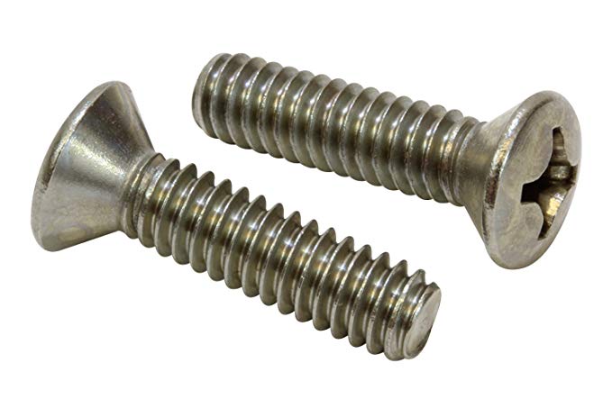 1/4''-20 X 1'' Stainless Phillips Oval Head Machine Screw, (25 pc), 18-8 (304) Stainless Steel, by Bolt Dropper