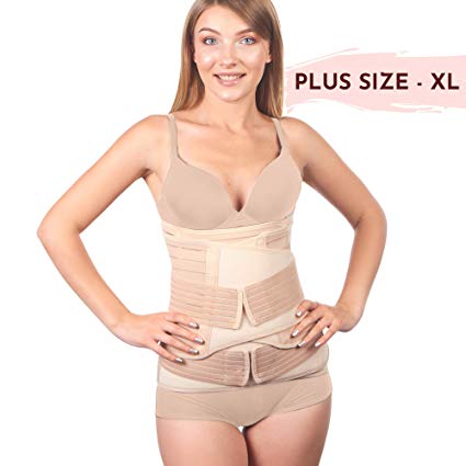 3 in 1 Postpartum Belly Support Recovery Wrap - Belly Band for Postnatal, Pregnancy, Maternity - Girdles for Women Body Shaper - Tummy Bandit Waist Shapewear Belt (X-Large)