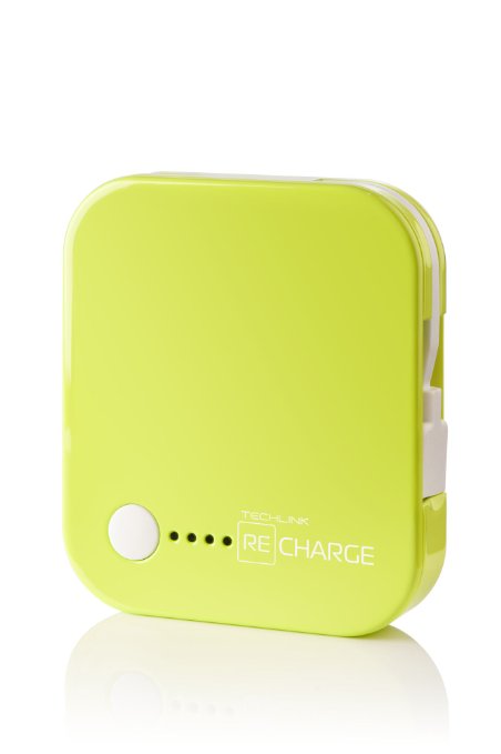 Techlink ReCharge 4000 Battery and Lightning Portable Charger - Fluorescent Yellow