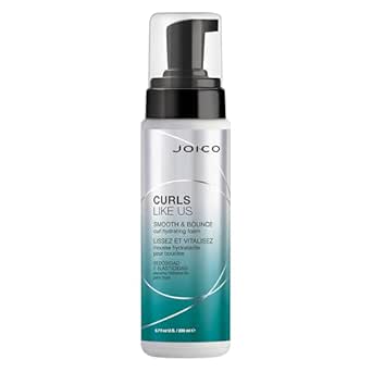 Joico Curls Like Us Smooth & Bounce Curl Hydrating Foam | For Curly Hair | Reduce Frizz | Enhance Curl Patterns | 72-Hour Humidity Protection | With Moringa Seed & Algae Oil | 6.7 Fl Oz