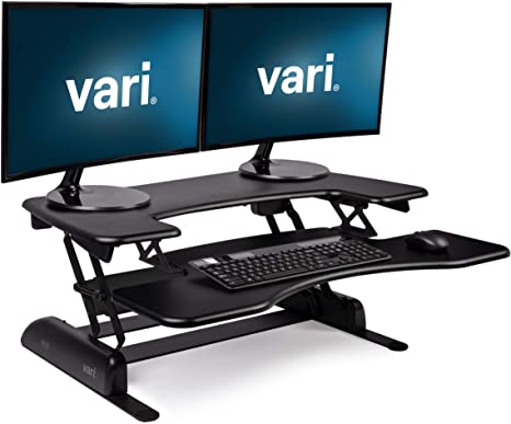 VariDesk Pro Plus 36 by Vari – Dual Monitor Standing Desk Converter – Work or Home Office Sit to Stand Desk – 11 Height Adjustable Settings with Spring Loaded Lift – No Assembly Required