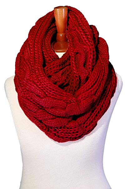 Basico Women Winter Chunky Knitted Infinity Scarf Warm Circle Loop Various Colors