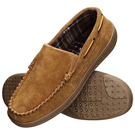 Rockport Men's Memory Foam Suede Slip On Indoor/Outdoor Venetian Moccasin Slipper Shoe