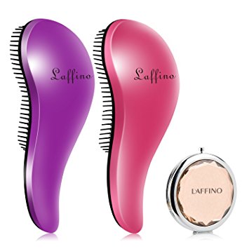 Hair Brush - Detangling Brush Hair Brush Comb Glide Detangler Brush for Wet,Dry,Fine, Thick,Curly & Kids hair.No more tangle. Elegant travel Make Up mirror for purse or handbags