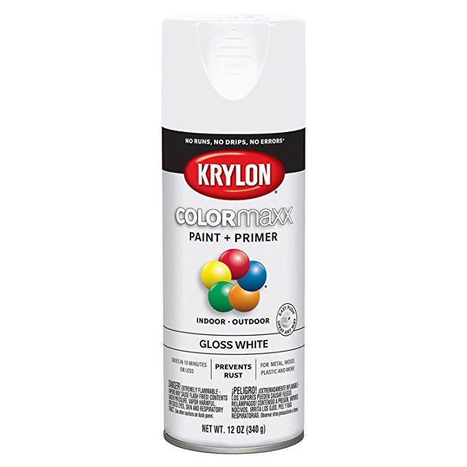 Krylon K05545007 COLORmaxx Spray Paint, Aerosol, White