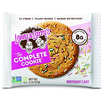 Lenny & Larry's The Complete Cookie, Birthday Cake, 2 Ounce Cookies - 12 Count, Soft Baked, Plant-Based Protein Cookies, Vegan and Non-GMO