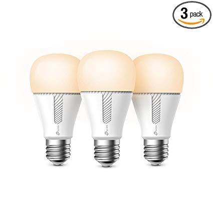 Kasa Smart WiFi Light Bulbs (3-pack), Dimmable by TP-Link – No Hub Required, Works with Alexa & Google (KL110P3)