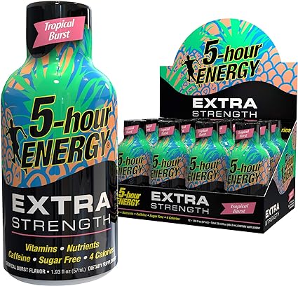 5-hour Energy - Extra Strength - Tropical Burst - 1 box of 12 x 57ml bottles