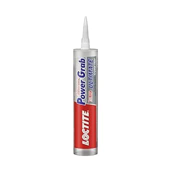 Loctite Power Grab Ultimate Crystal Clear Construction Adhesive - Versatile Construction Glue for Glass, Wood, Metal & More - 9 fl oz Cartridge, 1 Pack