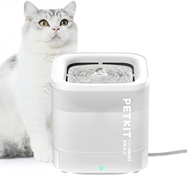 PETKIT Cat Water Fountain with Wireless Pump, 1.85L Automatic Dog Cat Fountain, Ultra Quiet, Separate Base for Safety, Normal Working Mode, Smart LED Light, Easy to Use, White