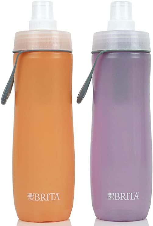 Brita 20 Ounce Sport Water Bottle with 2 Filters BPA Free 2 Pack