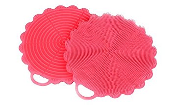 Silicone Multipurpose Cleaning Sponge for Kitchen and Bathroom from KitchenComplete, Uses Include Coasters, Oven Mitts, Easy to Clean, New Technology Cleaning Solution Available Now! (Pink-One)