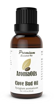Clove Bud Essential Oil by AromaOils - 1 oz (30 ml) - 100% Pure Therapeutic Scented Oil - Best for Toothache Pain Relief, Aromatherapy, and as a Natural Antiseptic