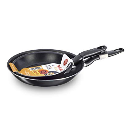 Tefal Extra Twin Frypan Pack, 20/26 cm - Black