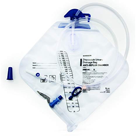 Urinary Drainage Bag with Anti-Reflux Chamber, McKesson Medi-Pak Performance, Each