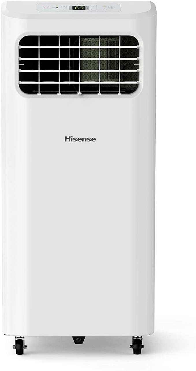 Hisense Portable Air Conditioner 6,000 BTU Cooling Dehumidifier Fan for Smaller Room up to 250 sq ft, Remote Control, White