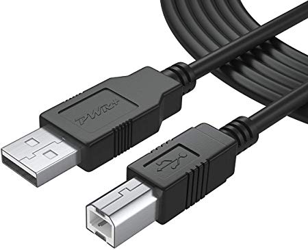 Pwr UL Listed 12 Ft Extra Long USB-2.0 Cable Type-A to Type-B High Speed Cord for Audio Interface, Midi Keyboard, USB Microphone, Mixer, Speaker, Monitor, Instrument, Strobe Light System Mac PC
