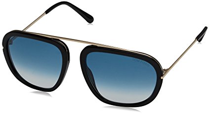 Tom Ford Johnson FT0453 Sunglasses - 01P Shiny Black (Blue Gradient Lens) - 57mm