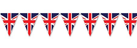 Beistle 59853 Union Jack Pennant Banner, 11" x 12', Red/White/Blue