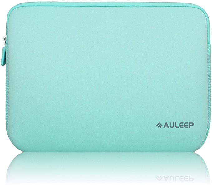AULEEP 15-15.6 Inch Laptop Sleeves, Neoprene Notebook Computer Pocket Tablet Carrying Sleeve/Water-Resistant Compatible Laptop Sleeve for Acer/Asus/Dell/Lenovo/HP, Light Green