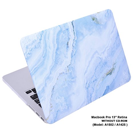 Cosmos Rubberized Plastic Hard Shell Cover Case for MacBook (Macbook Pro 13" Retina (A1502 / A1425), White Blue Marble Pattern)