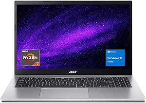 acer Aspire 15.6 FHD Ryzen 7 laptop, AMD Ryzen 7 5700U, 32GB RAM, 1TB PCIe SSD, Numeric Keypad, TouchPad, Webcam, Wi-Fi 6, HDMI, RJ-45, Bluetooth, Windows 11 Home, Silver