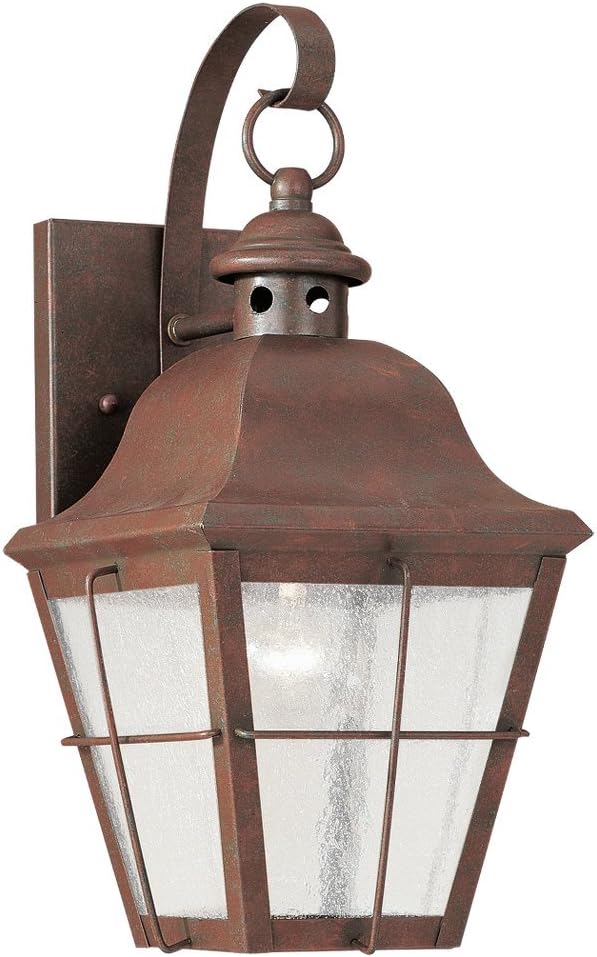 Sea Gull Lighting 8462-44 Chatham Outdoor Wall Lantern Outside Fixture, One - Light, Weathered Copper