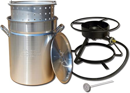 King Kooker 5012A Package Boiling and Steaming, Silver, Balck