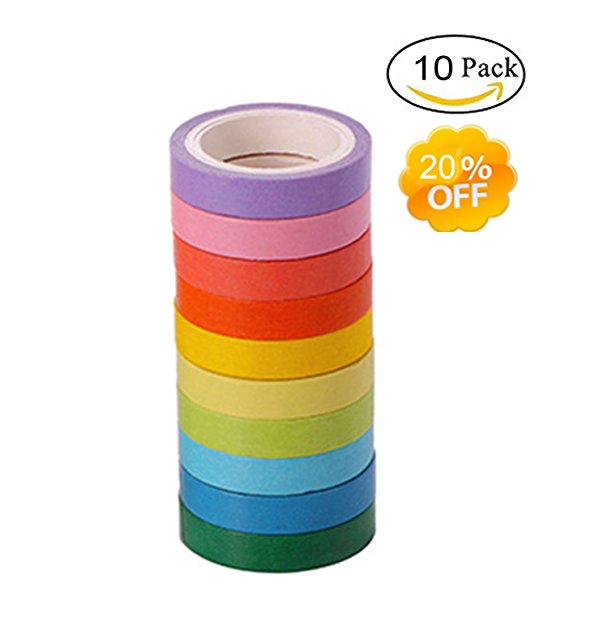 Washi Masking Tape Arts and DIY Crafts Decorative Masking Tape Collection Scrapbooking Sticker Gift Wrapping (#03)